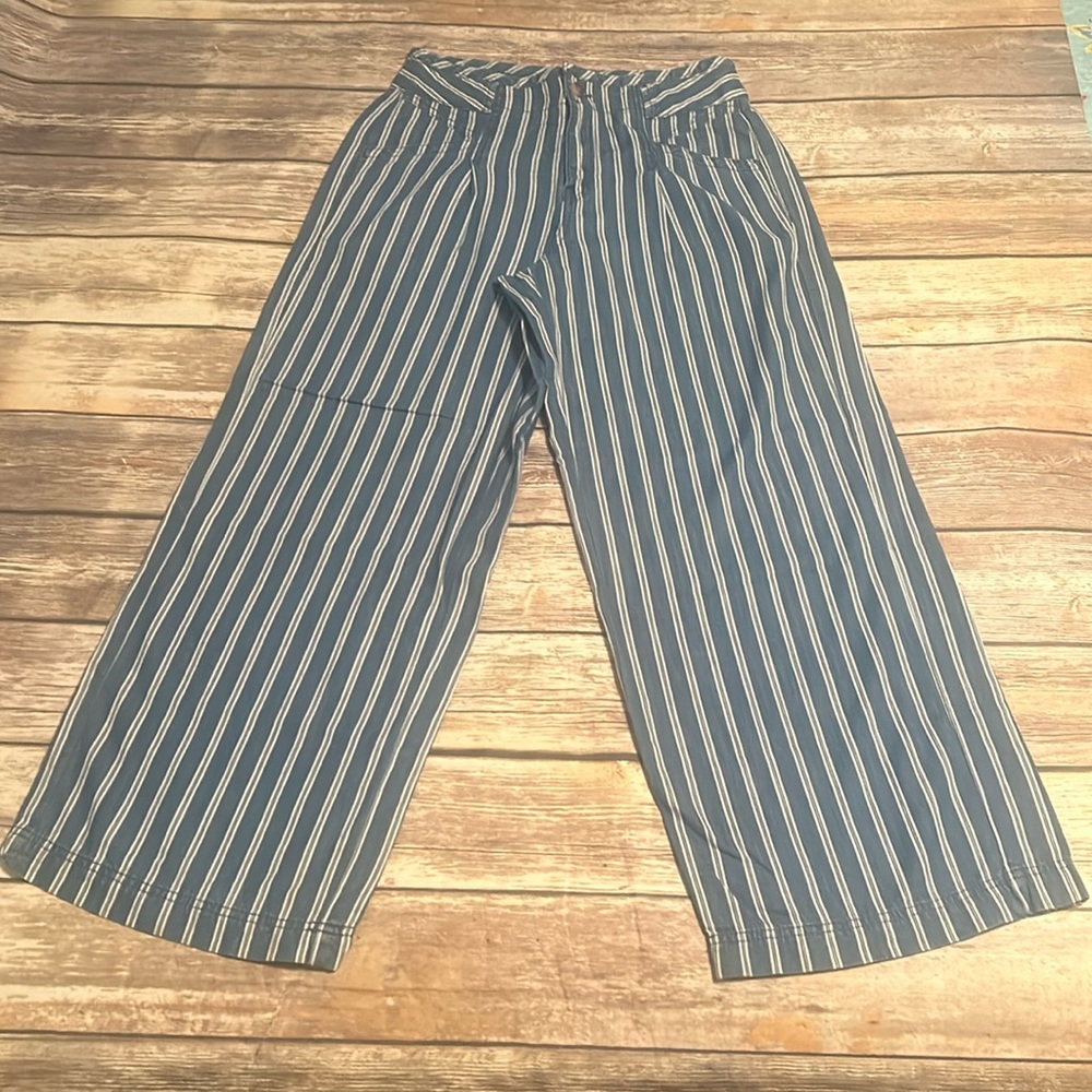 American Eagle Blue and White Striped Pants. Size 4